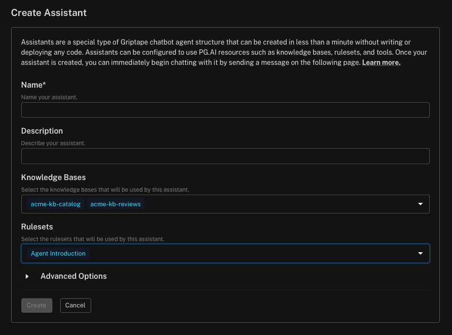 create assistant