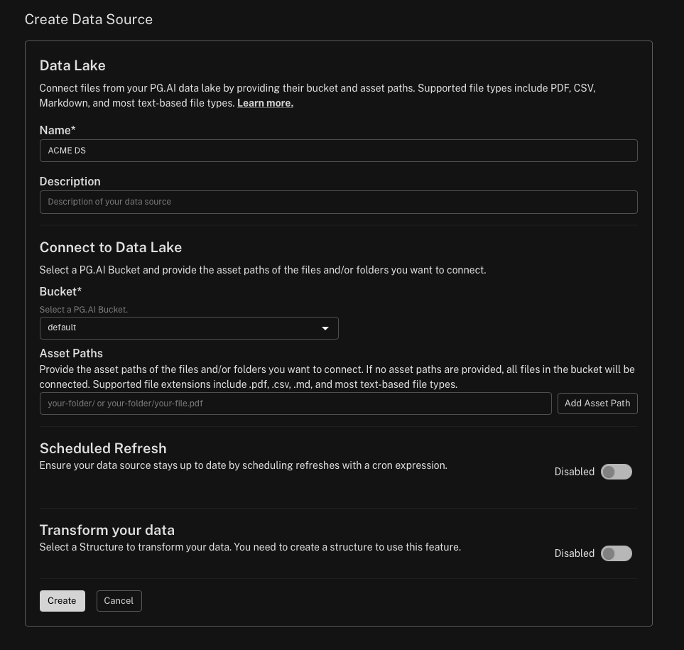 create data source