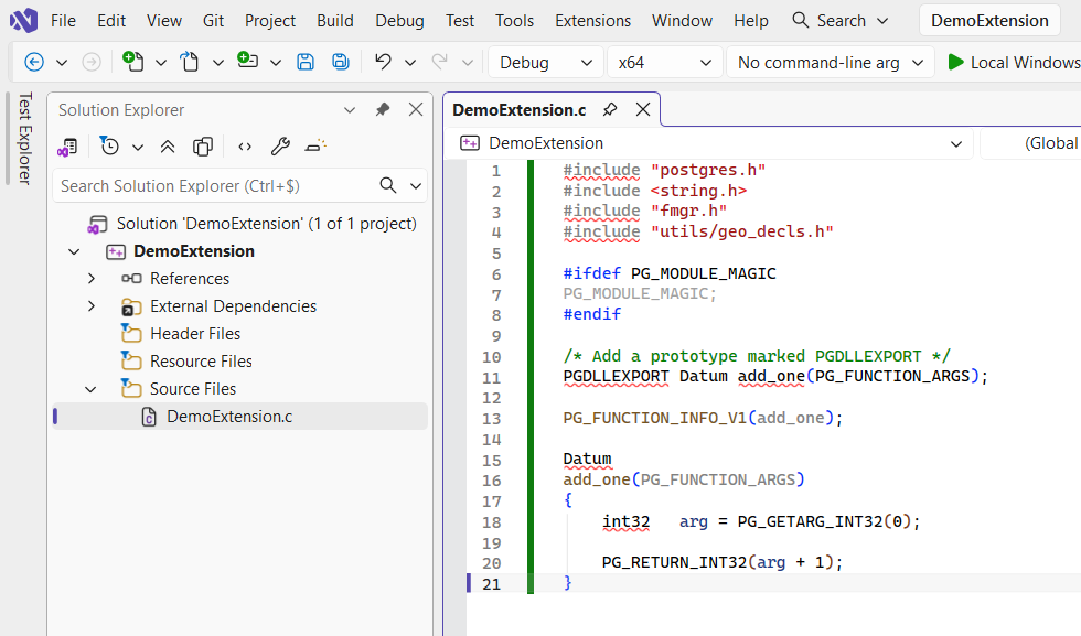 DemoExtension code file
