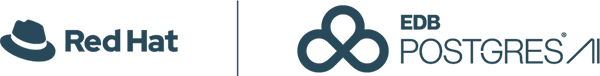 redhat and postgres logos