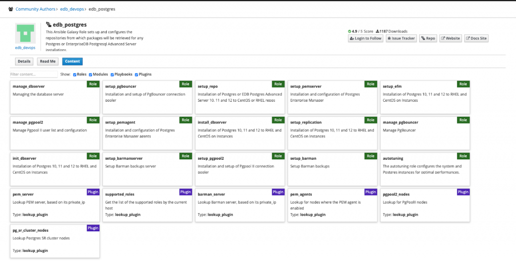 postgresql ansible