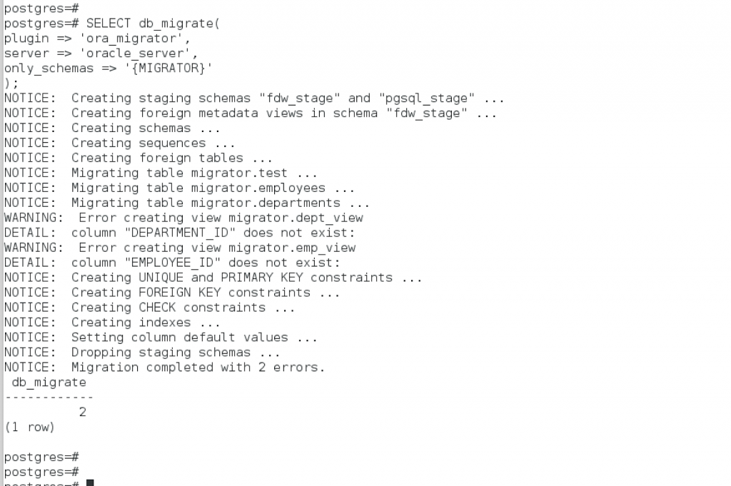 migration fail error