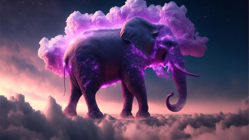 elephant in clouds