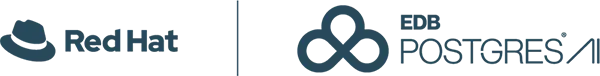 redhat and postgres logos