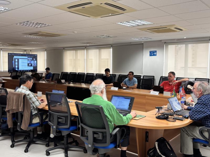 The ISO Committee at work, with the remote participants on the screen