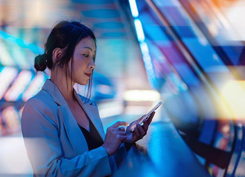 woman on iPad